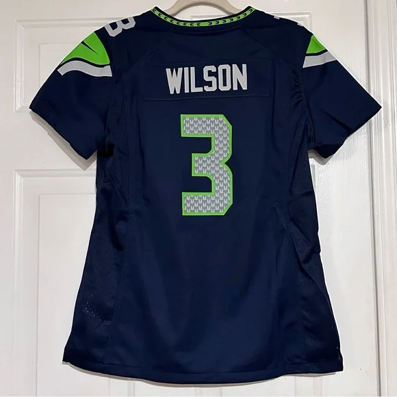 Nike Women's Navy and Green Jersey - Picture 2 of 4
